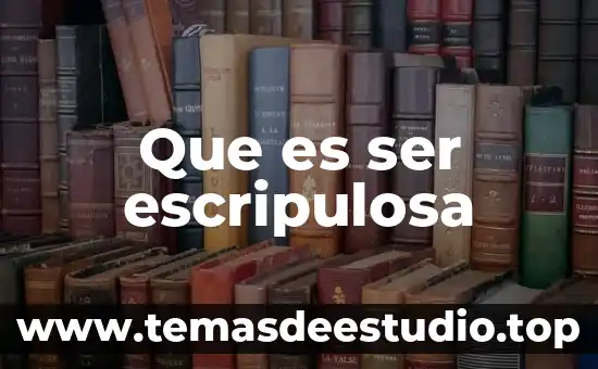 Que es ser escripulosa