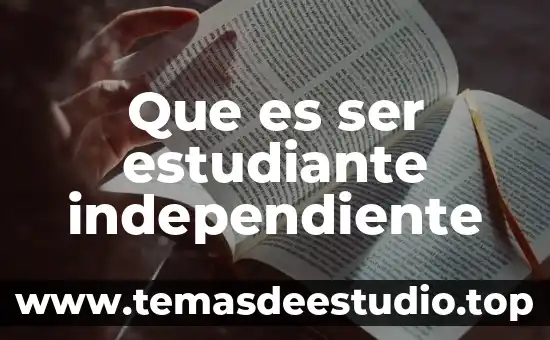 Que es ser estudiante independiente