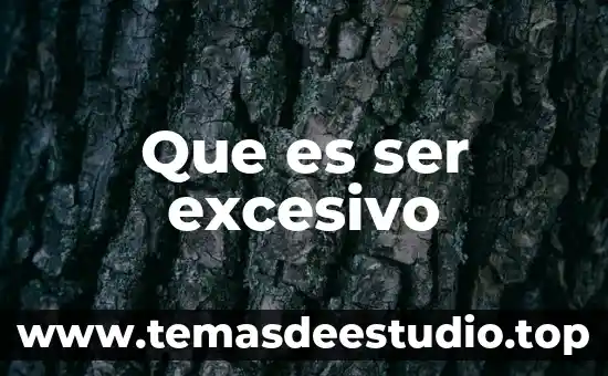 Que es ser excesivo