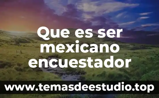 Que es ser mexicano encuestador