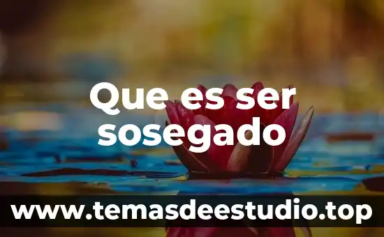 Que es ser sosegado