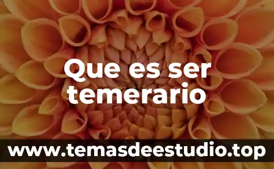 Que es ser temerario