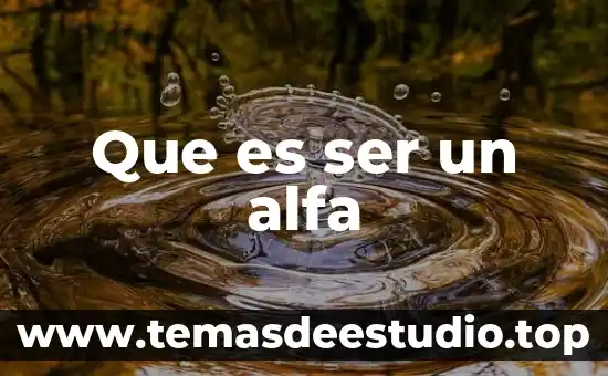 Para que es wl falotoprina alfa en hombres 4 Que es ser un alfa