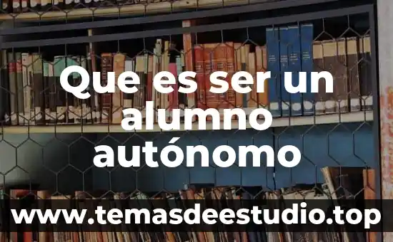 Que es ser un alumno autónomo
