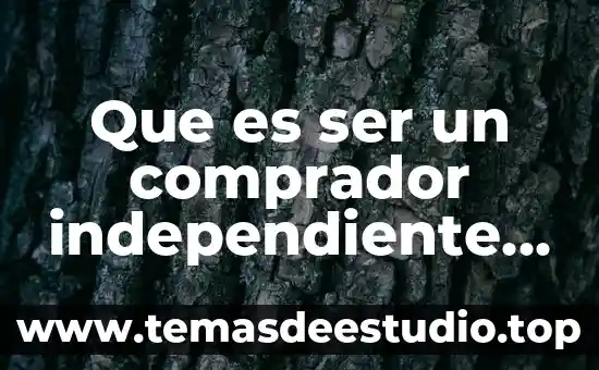 Que es ser opstinado 6 Que es ser un comprador independiente clasico