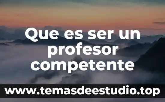 Qué es la competitividad ser competente 3 Que es ser un profesor competente