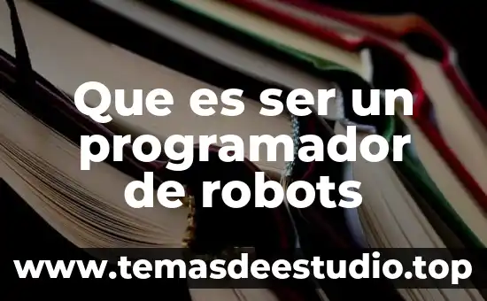 Que es ser un programador de robots