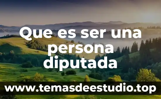 Que es ser una persona diputada