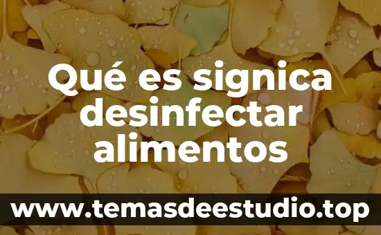 Qué es signica desinfectar alimentos