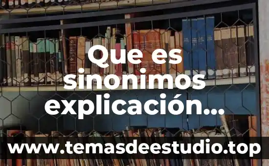 Que es sinonimos explicación para niños