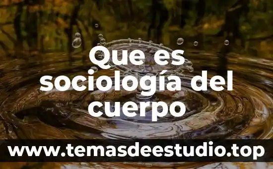 Que es sociología del cuerpo