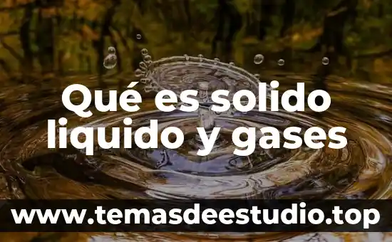 Que es valor liquido 3 Qué es solido liquido y gases