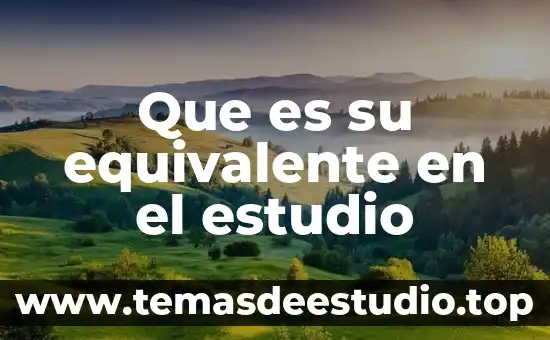 Que es su equivalente en el estudio