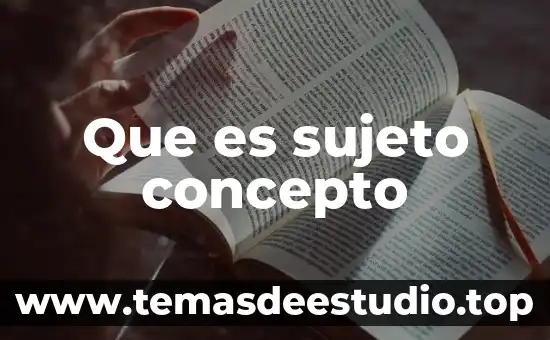 Que es el sujeto en logica 4 Que es sujeto concepto