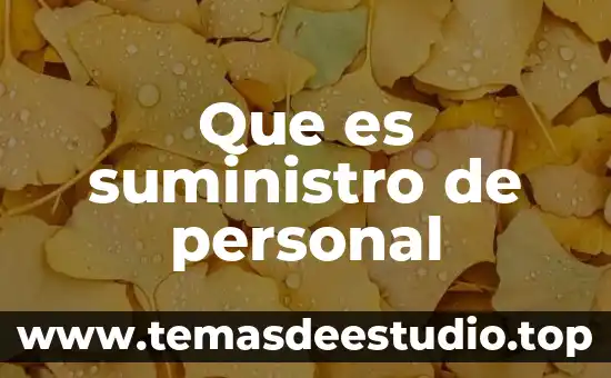 Que es aseguramient del personal 3 Que es suministro de personal