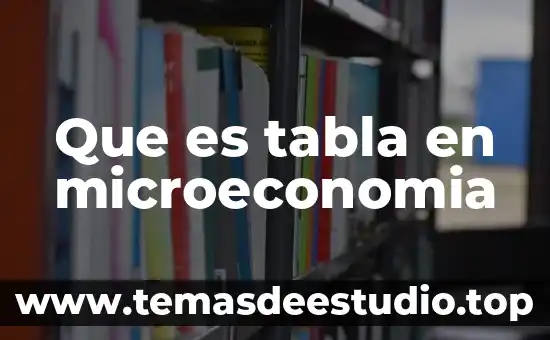 Que es tabla en microeconomia