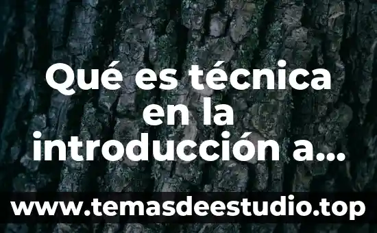 Qué es técnica en la introducción a las ciencias experimentales