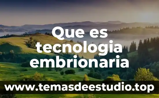 Que es la tecnologia en arquitectura 4 Que es tecnologia embrionaria