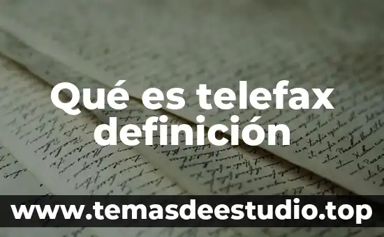 Qué es telefax definición