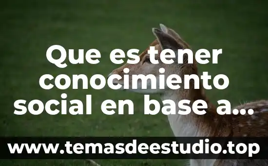 Que es tener conocimiento social en base a una profesion