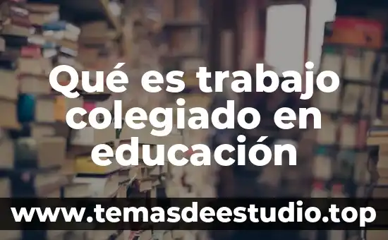 Qué es trabajo colegiado en educación