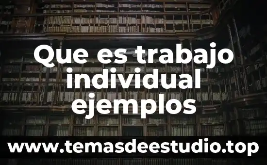 Que es hoja de trabajo en excel concepto 5 Que es trabajo individual ejemplos