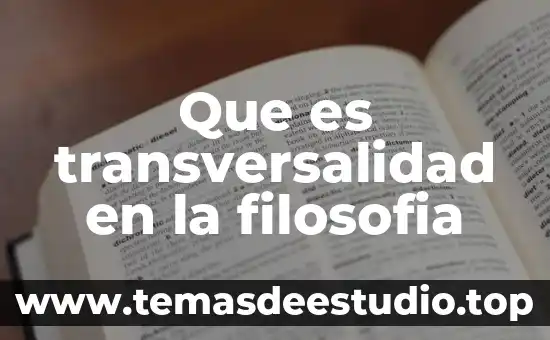 Que es transversalidad en la filosofia