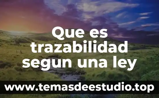 Ley antilavado que es 7 Que es trazabilidad segun una ley