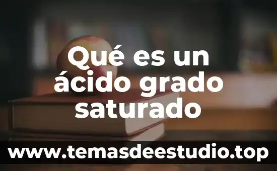 Qué es un ácido grado saturado