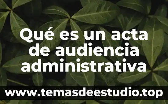 Qué es una práctica administrativa significado 7 Qué es un acta de audiencia administrativa