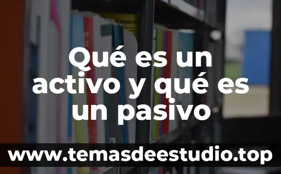 Qué es un activo y qué es un pasivo