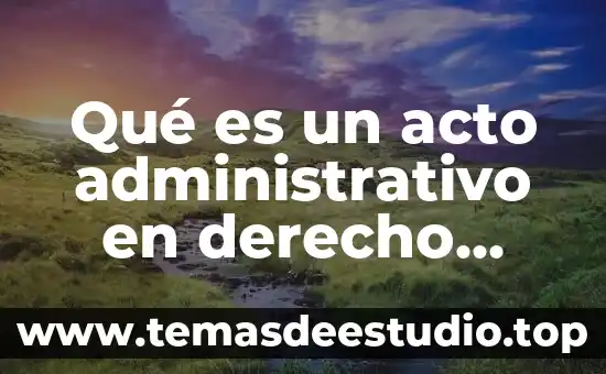 Qué es un acto jurídico público definición 5 Qué es un acto administrativo en derecho administrativo