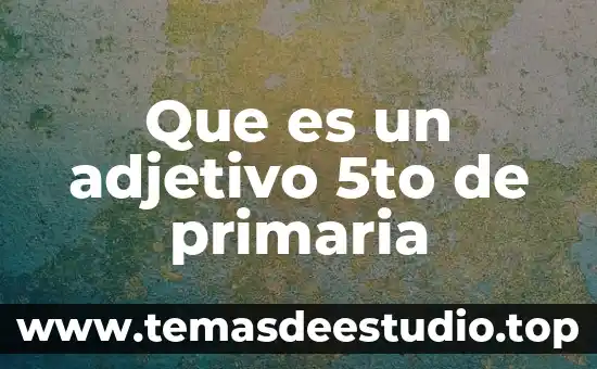 Que es la idea primaria 3 Que es un adjetivo 5to de primaria