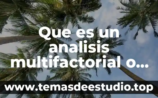 Que es un analisis multifactorial o sistemico