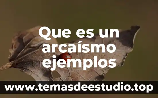 Que es un arcaísmo ejemplos