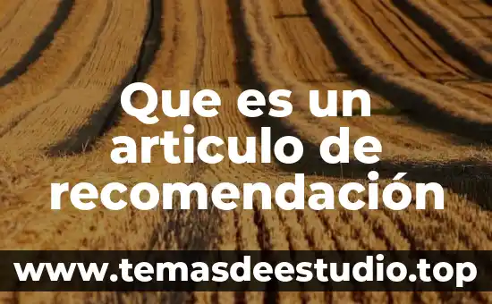 Que es la electroterapia articulo significa 5 Que es un articulo de recomendación