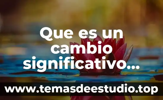 Que es un cambio significativo durante la estabilidad