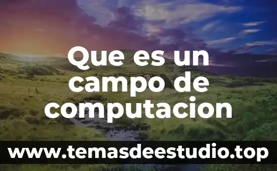Que es un campo en computacion 3 Que es un campo de computacion
