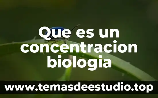 Que es un concentracion biologia