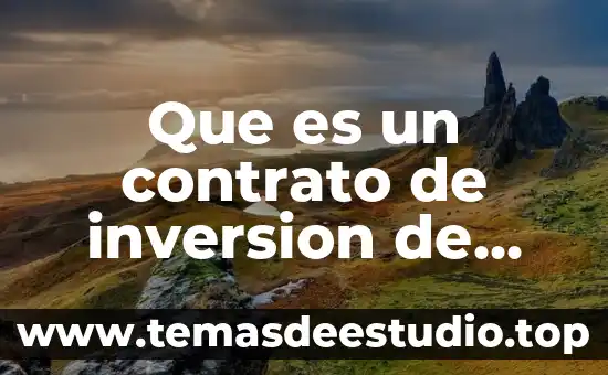 Que es un contrato de inversion de capital