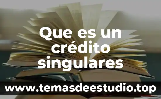 Que es un crédito singulares