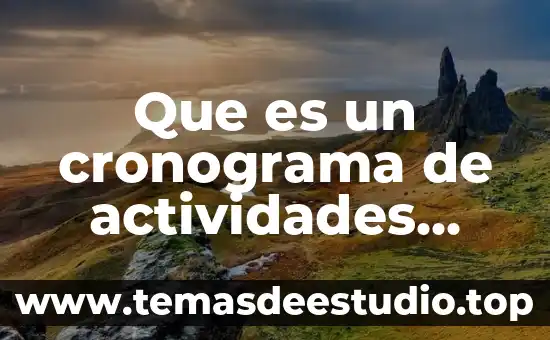 Que es un cronograma de actividades ejemplos