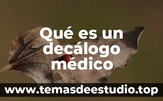 Qué es el decálogo de valores 8 Qué es un decálogo médico