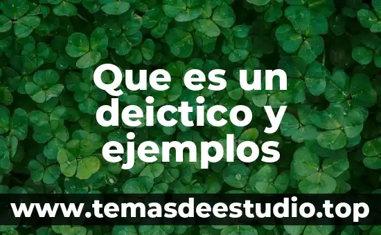 Que es un deictico y ejemplos