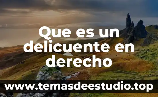 Que es un delicuente en derecho