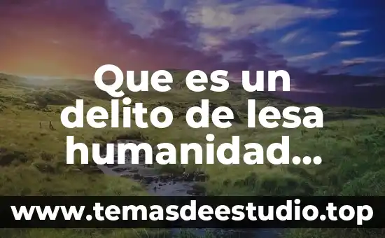 Qué es la construcción de la teoría del delito 3 Que es un delito de lesa humanidad yahoo
