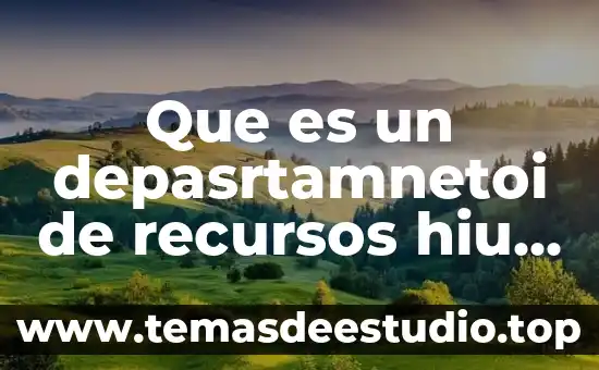En un proyecto que es la definición de recursos 4 Que es un depasrtamnetoi de recursos hiu kanois