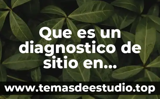 Que es un diagnostico de sitio en arquitectura