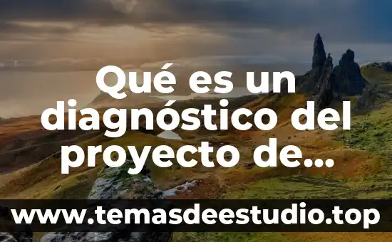Qué es un diagnóstico del proyecto de inversión