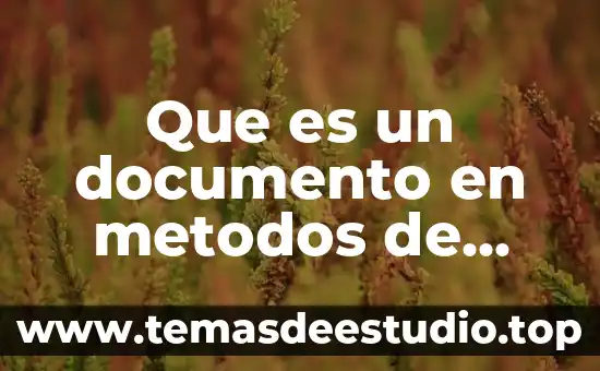 Que es un documento en metodos de investigacion